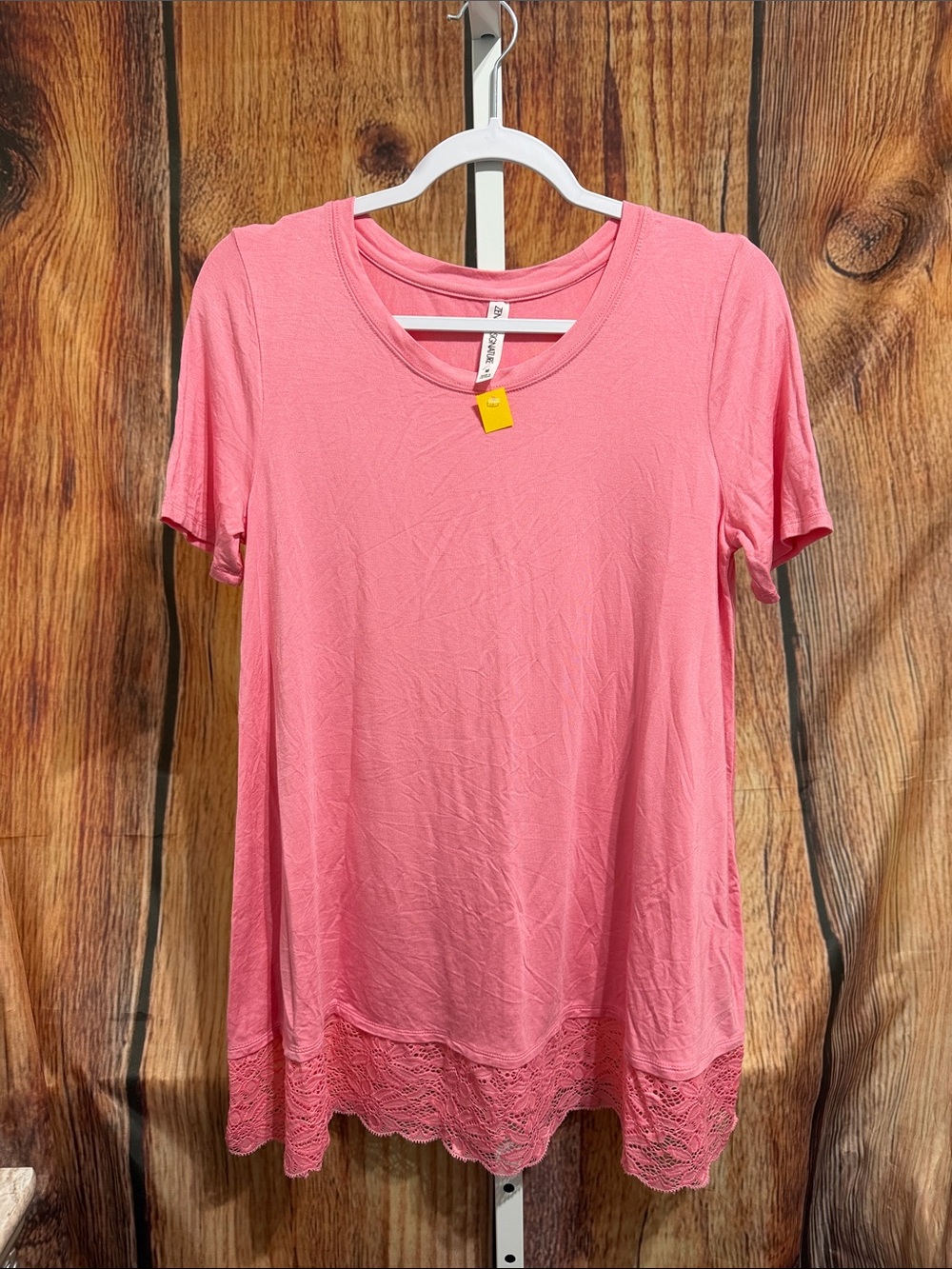 Zenana Signature A-line Lace Trim Blouse Size M
